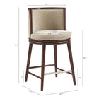 Manhattan Comfort Evalyn Modern Wood Upholstered Counter Stool in Natural - Set of 3