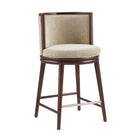 Manhattan Comfort Evalyn Modern Wood Upholstered Counter Stool in Natural - Set of 3