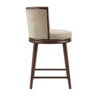 Manhattan Comfort Evalyn Modern Wood Upholstered Counter Stool in Natural - Set of 3