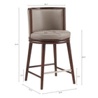 Manhattan Comfort Evalyn Modern Wood Upholstered Counter Stool in Taupe - Set of 3