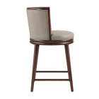 Manhattan Comfort Evalyn Modern Wood Upholstered Counter Stool in Taupe - Set of 3