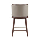 Manhattan Comfort Evalyn Modern Wood Upholstered Counter Stool in Taupe - Set of 3