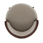 Manhattan Comfort Evalyn Modern Wood Upholstered Counter Stool in Taupe - Set of 3