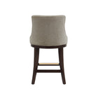 Manhattan Comfort Lucia Modern Chenille Wood Counter Stool in Taupe - Set of 3
