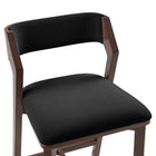 Manhattan Comfort Patricia Modern Wood Upholstered Counter Stool in Black - Set of 3