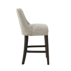 Manhattan Comfort Beever Modern Chenille Wood Counter Stool in Taupe - Set of 3