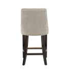 Manhattan Comfort Beever Modern Chenille Wood Counter Stool in Taupe - Set of 3