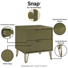 Manhattan Comfort3-Piece DUMBO Modern  5-Drawer Tall Dresser,  DUMBO Modern 6-Drawer Double Low Dresser, and DUMBO Modern Nightstand 2.0 in Olive Green