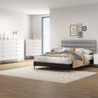 Manhattan Comfort3-Piece DUMBO Modern  5-Drawer Tall Dresser,  DUMBO Modern 10-Drawer Double Tall Dresser, and DUMBO Modern Nightstand 2.0 in White