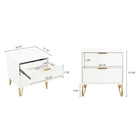 Manhattan Comfort3-Piece DUMBO Modern  5-Drawer Tall Dresser,  DUMBO Modern 10-Drawer Double Tall Dresser, and DUMBO Modern Nightstand 2.0 in White