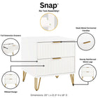 Manhattan Comfort3-Piece DUMBO Modern  5-Drawer Tall Dresser,  DUMBO Modern 10-Drawer Double Tall Dresser, and DUMBO Modern Nightstand 2.0 in White