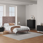 Manhattan Comfort3-Piece DUMBO Modern  5-Drawer Tall Dresser,  DUMBO Modern 3-Drawer Standard Dresser, and DUMBO Modern Nightstand 2.0 in Black