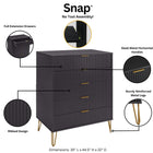 Manhattan Comfort3-Piece DUMBO Modern  5-Drawer Tall Dresser,  DUMBO Modern 3-Drawer Standard Dresser, and DUMBO Modern Nightstand 2.0 in Black