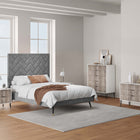 Manhattan Comfort3-Piece DUMBO Modern  5-Drawer Tall Dresser,  DUMBO Modern 3-Drawer Standard Dresser, and DUMBO Modern Nightstand 2.0 in White and Grey