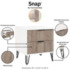 Manhattan Comfort3-Piece DUMBO Modern  5-Drawer Tall Dresser,  DUMBO Modern 3-Drawer Standard Dresser, and DUMBO Modern Nightstand 2.0 in White and Grey