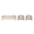 Manhattan Comfort Sylvia Modern Glam 3-Piece Sofa Set in Gold Dust