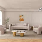 Manhattan Comfort Sylvia Modern Glam 3-Piece Sofa Set in Gold Dust