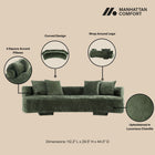 Manhattan Comfort Verandah Mid-Century Modern 3-Piece Sofa Set in Olive Green - 3-SFLSAC17-OG