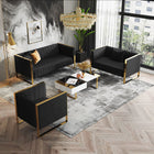 Manhattan Comfort Trillium Mid-Century Modern 3-Piece Sofa Set in Black - 3-SS559-BK