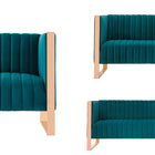 Manhattan Comfort Trillium Mid-Century Modern 3-Piece Sofa Set in Teal