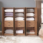 Manhattan Comfort Lee Modern 32" Wardrobe Closet in Golden Brown - Set of 3 - 3-WC001-GB