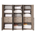 Manhattan Comfort Lee Modern 32" Wardrobe Closet in Rustic Gray - Set of 3 - 3-WC001-GY