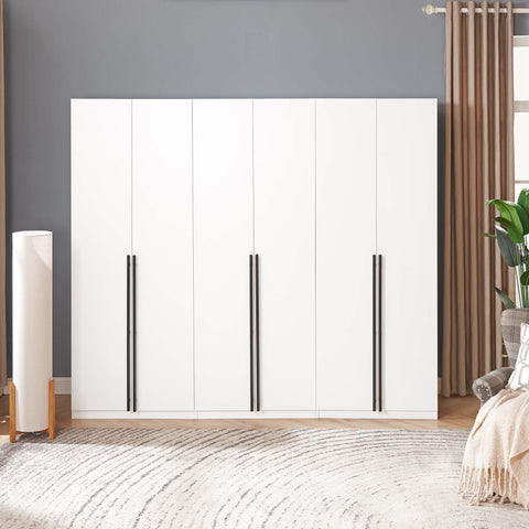 Manhattan Comfort Lee Modern 32" Wardrobe Closet in White - Set of 3