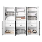 Manhattan Comfort Lee Modern 32" Wardrobe Closet in White - Set of 3 - 3-WC001-WH