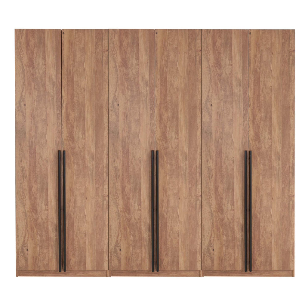 Manhattan Comfort Lee Modern 3-Piece Wardrobe Closet in Golden Brown