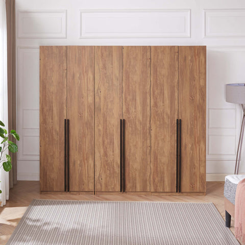 Manhattan Comfort Lee Modern 3-Piece Wardrobe Closet in Golden Brown
