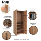 Manhattan Comfort Lee Modern 3-Piece Wardrobe Closet in Golden Brown