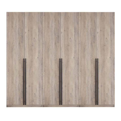 Manhattan Comfort Lee Modern 3-Piece Wardrobe Closet in Rustic Gray