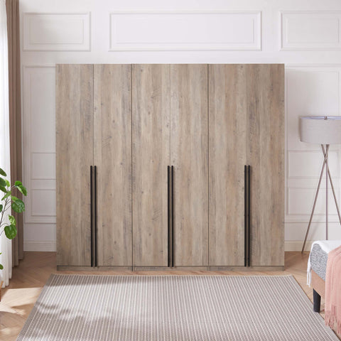 Manhattan Comfort Lee Modern 3-Piece Wardrobe Closet in Rustic Gray