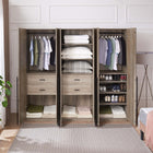 Manhattan Comfort Lee Modern 3-Piece Wardrobe Closet in Rustic Gray