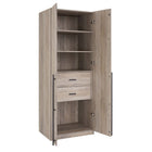 Manhattan Comfort Lee Modern 3-Piece Wardrobe Closet in Rustic Gray