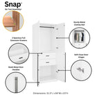 Manhattan Comfort Lee Modern 3-Piece Wardrobe Closet in White