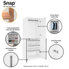Manhattan Comfort Lee Modern 3-Piece Wardrobe Closet in White