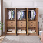Manhattan Comfort Lee Modern 32" Wardrobe Closet in Golden Brown - Set of 3 - 3-WC002-GB