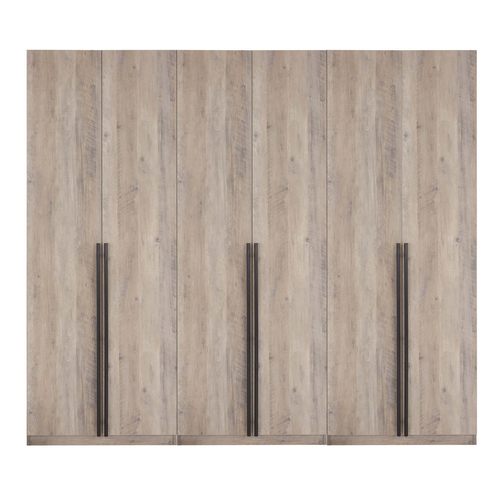 Manhattan Comfort Lee Modern 32" Wardrobe Closet in Rustic Gray - Set of 3
