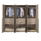 Manhattan Comfort Lee Modern 32" Wardrobe Closet in Rustic Gray - Set of 3 - 3-WC002-GY