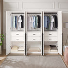 Manhattan Comfort Lee Modern 32" Wardrobe Closet in White - Set of 3 - 3-WC002-WH