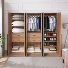 Manhattan Comfort Lee Modern Freestanding 3-Piece Module Wardrobe Closet with 2 Hanging Rods, 4 Drawers, 3 Shoe Storage and 6 Shelves