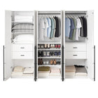 Manhattan Comfort Lee Modern Freestanding 3-Piece Module Wardrobe Closet with 2 Hanging Rods, 4 Drawers, 3 Shoe Storage and 6 Shelves