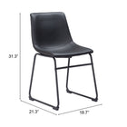 Zuo Smart Dining Chair (Set of 2) Black