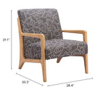 Zuo Runa Accent Chair Gray & Natural