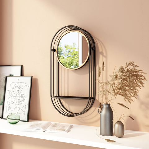 Zuo Saroni Mirror Shelf Antique Gray