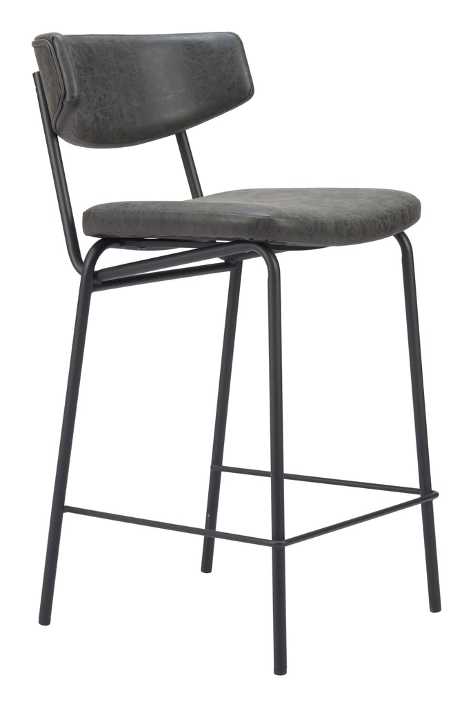 Zuo Charon Counter Stool (Set of 2) Vintage Black