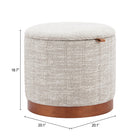Zuo Fije Storage Ottoman Gray