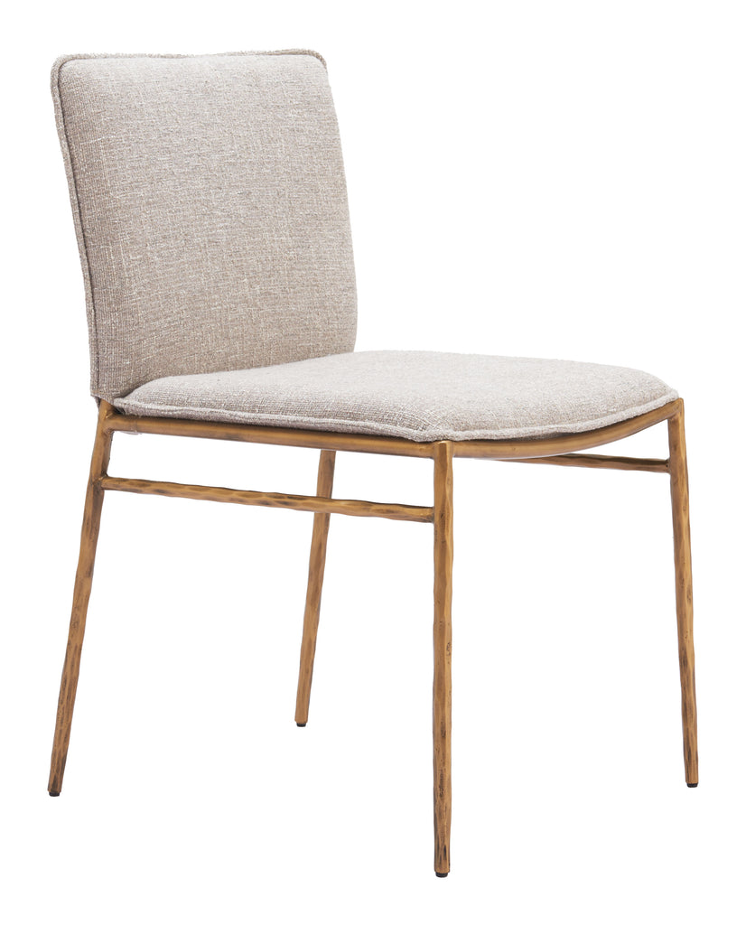 Zuo Nordvest Dining Chair Beige & Gold
