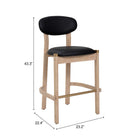 Zuo Rilou Barstool (Set of 2) Black & Natural